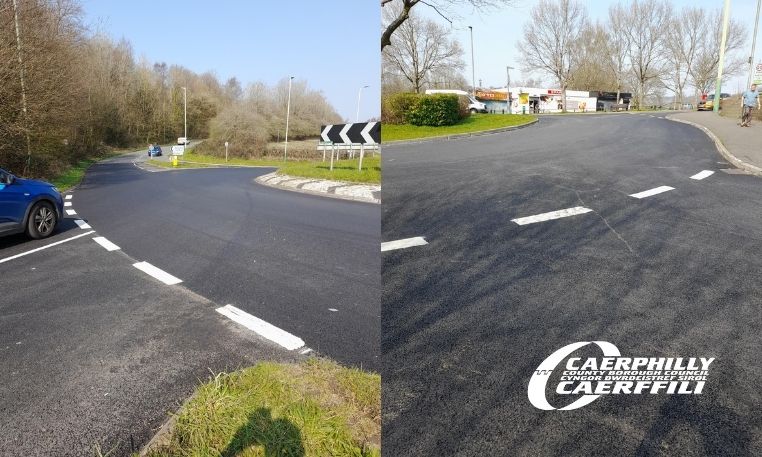Caerphilly County Borough Carries Out Significant Roundabout Resurfacing
