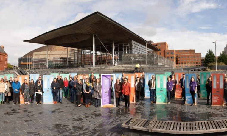 Front doors appear in Cardiff Bay in a bid to encourage newFoster Carers 