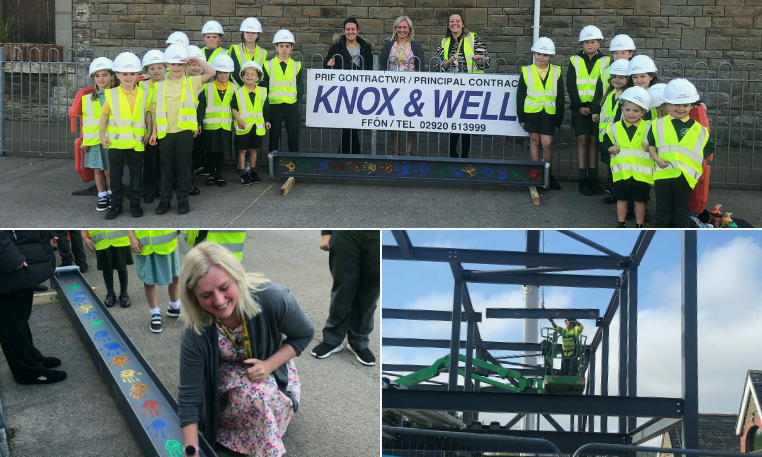 Pupils get involved in their new classroom extension