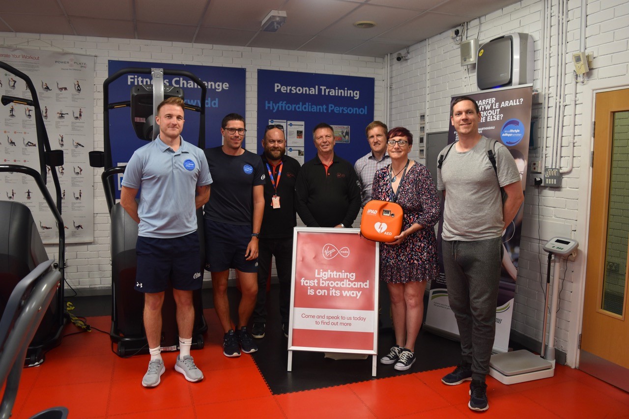 VirginMediaO2 gift Automatic Defibrillator to Caerphilly Leisure Centre 