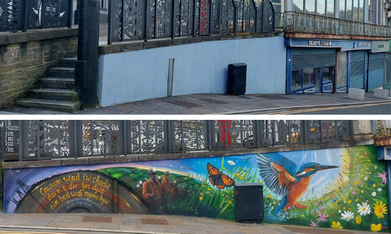 New mural brightens up Bargoed Town Centre