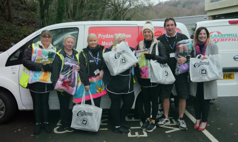 Caerphilly Cares and Meals Direct team up to offer residents warm packs and blankets