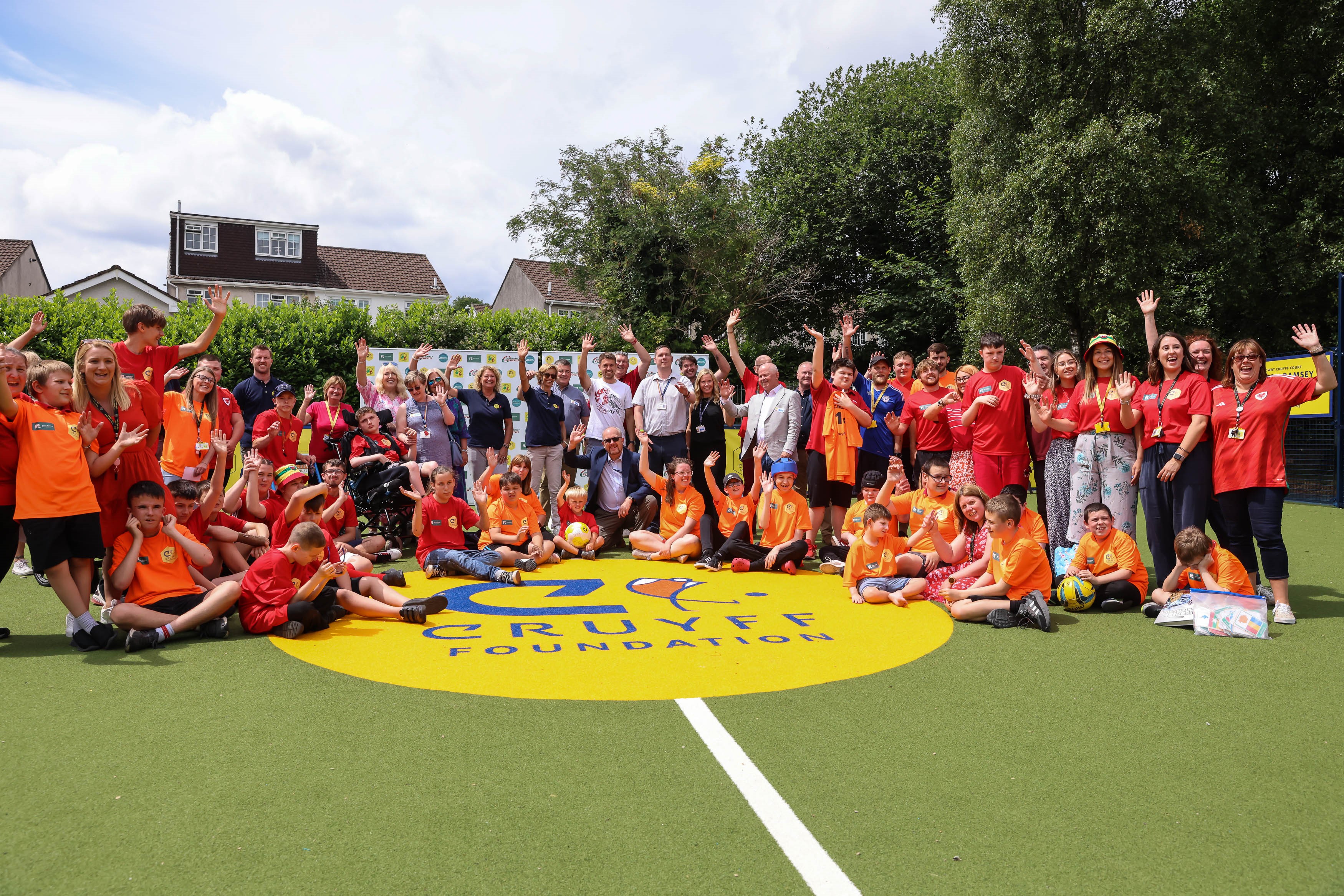 Aaron Ramsey unveils Cruyff Court at Trinity Fields School & Resource Centre